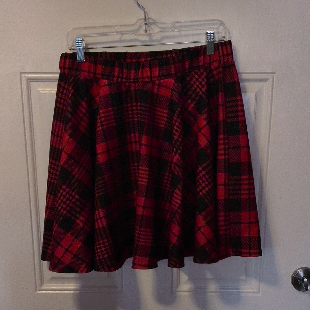 Plaid Red and Black Women's Skirt